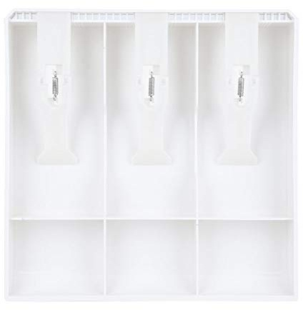 Vassoio per inserti per registratore di cassa con 3 scomparti per banconote con clip in plastica per riporre i soldi, scatola portaoggetti per denaro contante in valuta nera (Bianca)