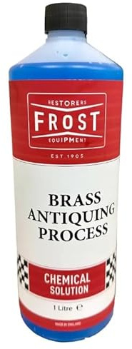 FROST Brass Antiquing Process, Chemical Solution, 1 Litre, Professional-Grade Patina for Decorative Crafts and Restoration Projects, Made in England