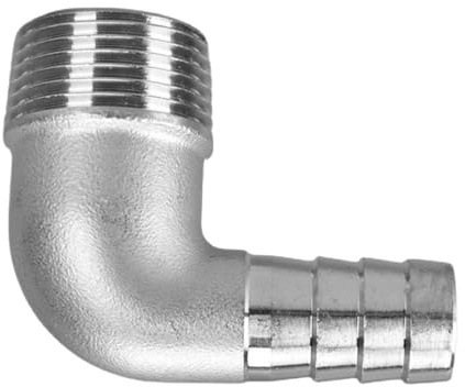 DQZRTUECA 304 Edelstahl-Schlauchverbinder mit Widerhaken, 90-Grad-Pagoden-Außengewinde, mehrere Größen(20MM*3/4INCH)