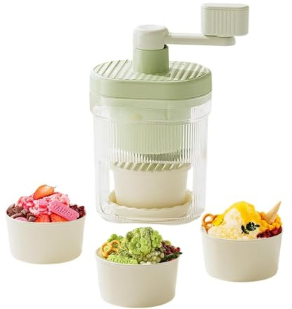 Tritaghiaccio Manuale | Tritaghiaccio per e Granita con Bicchieri | Affettaghiaccio - Ideale per Bar, Cocktail Party, Cucina, Bambini e