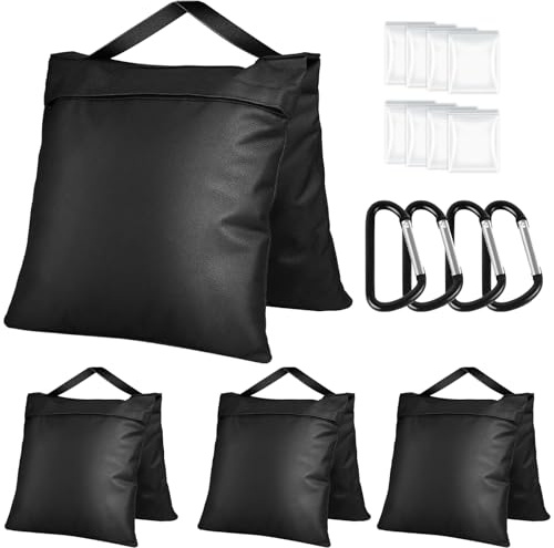 Infreecs 4 Stück Sandsäcke für Stativ Fotografie, 27 x 58 cm Sandbags | 600D wasserdichtem Oxford-Gewebe, Leere Gegengewichte zur Beschwerung für Lichtständer, Lampenstativ, Tripod,Fotostudio,Zelte