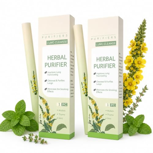 2 PCS Mullein Flavoured Fresh Air Inhaler with Green Tea Leaf & Mint Leaf - Botanical Aroma Stick for Yoga, Meditation & Daily Relaxation - Portable Herbal Aroma Pen