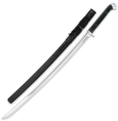 Honshu Boshin Katana with Scabbard | Full-Tang | 30 3/8 1060 High Carbon Steel Blade | Rugged Non-Slip TPR Handle | Lanyard Hole | For Martial Arts or Collecting | Hand-Forged | Overall Length 40.75