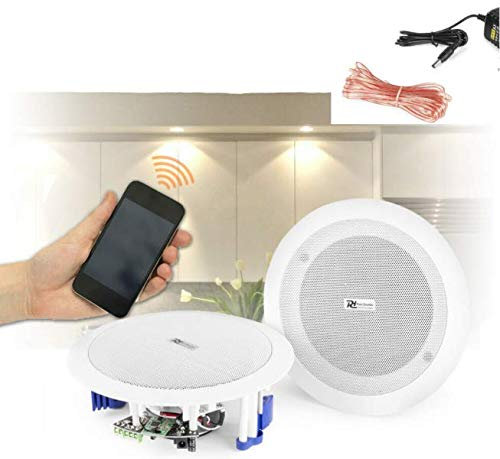 Altavoces de techo inalámbricos Bluetooth de 60 W, transmisión de audio para el hogar, cocina, 86 dB, amplificador integrado y tweeter de tono superior