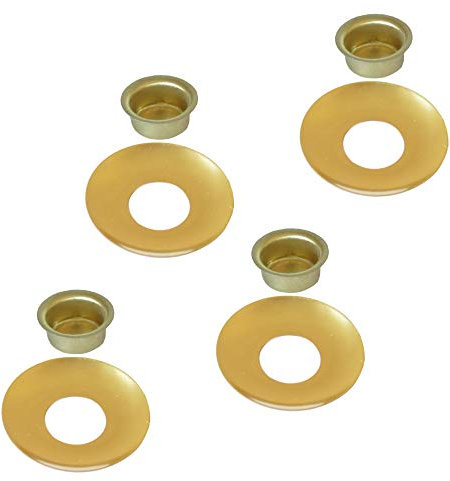 Auswahl Sorte + Menge - Kerzentülle Kerzeneinsatz Kerzenhalter Tropfenfänger aus Metall, für Baumkerzen, Puppenkerzen, Pyramidenkerzen Tafelkerzen u. Teelichter - 4 Stück Tülle + Tropfenfänger 14 mm