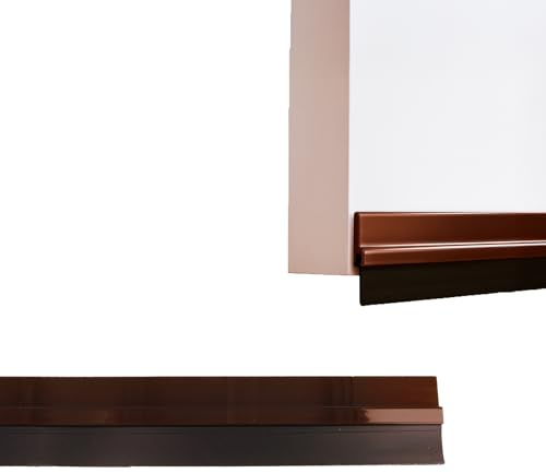 Amig - Burlete para puertas de entrada o de paso - Burlete adhesivo de sobreponer - Cepillo de PVC semirrígido - 1 m - Bronceado - Aluminio