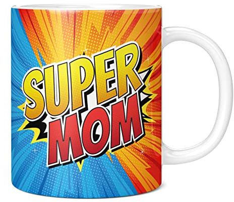 Mug Monster,Tazza super mamma, regalo per la festa della mamma, regalo di compleanno per la mamma, tazza da caffè in ceramica, tazza gigante extra large disponibile, tazza bianca da 311.8 g