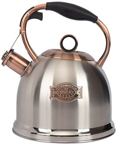 Whistling Stovetop Tea Kettle Food Grade Stainless Steel, Hot Water Fast to Boil for Stove Top-3.0Q