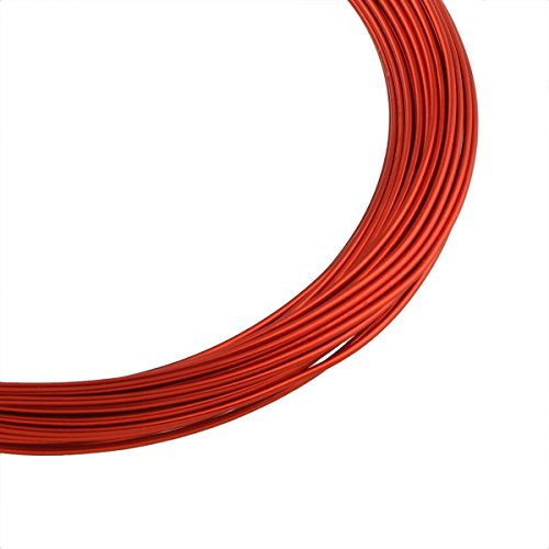 Perlin Aluminiumdraht 1 mm 12 m Schmuckdraht Basteldraht Biegedraht Modellierdraht Dekodraht für DIY Schmuck Floristik (Rot)
