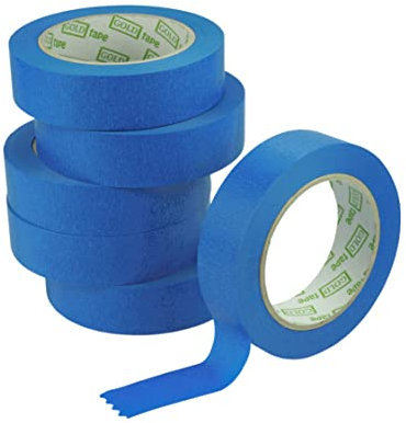 ToolSpace 6x Malerkrepp für präzise Farbkanten PROFI Kreppband 30 mm - 6 x 50m Abdeckband Blau Malertape Klebeband Malerband aus Krepp Streichen Lackieren Renovieren Selbstklebend Maler Abklebeband