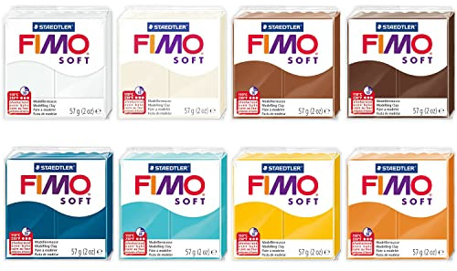 FIMO Soft & Effect Modelliermasse, Polymerofen, 57 g, 8 Stück, The Chai Latte Collection