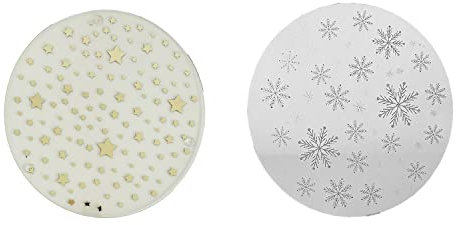 Mojawo 24 Stück XL Glas Spiegel Untersetzer Unterlage Glasuntersetzer Glitzer Sterne Platzteller rund Ø20cm