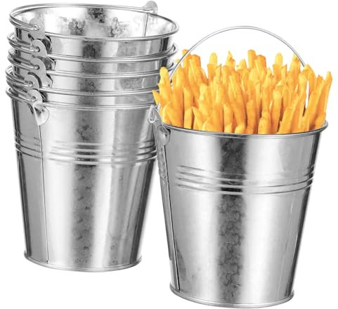 STOBOK 6stücke Mini Eimer Weißblech Für Snacks Blumen Oder Deko Kleine Metallbehälter Mit Griff Für Vielseitige Anwendungen Küche Party Und Zuhause