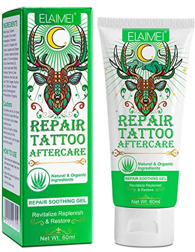 Tattoo Butter Tattoo Creme - Beruhigender Gel-Balsam zur Tattoo-Reparatur, Tägliche Pflege & Aftercare für tätowierte Haut für Intensive Farben und Farberhalt (2oz 60ml)