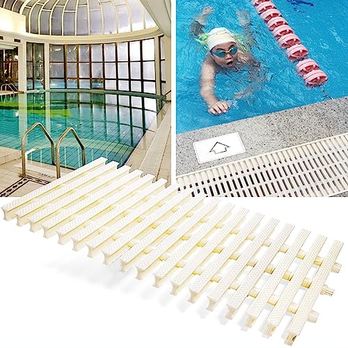 XPLKQXE Grilles Drainage pour Piscine, Caillebotis Drainage Amovible Plastique ABS, Capuchons D'égout, Filtre pour Drainage Sortie Drain Sol Route Canal (Couleur : White, Taille : 30x100cm)