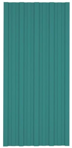 SECOLI Dachpaneele Metall 36 STK Trapezblech Trapezbleche Profilblech Wellblechplatten Für Dach wellplatten Dachblech Dach Platten Stahlblechdachplatten Verzinkter Stahl-Grün-36 STK 100 x 45 cm