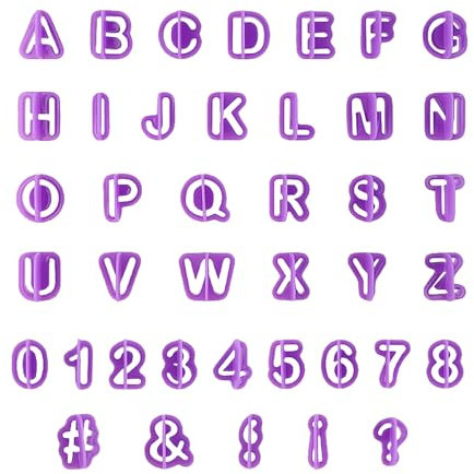 40-Teiliger Fondant-Alphabet-Ausstecher, Fondant-Ausstecher, Alphabet-Fondant-Stanzer, Fondant, Zahl, Alphabet-Fondant-Ausstecher-Set, Kekskuchen-Schneidzubehör