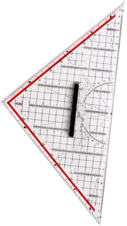 NGCG 30 cm Winkelmesser, transparentes Geodreieck mit Griff, Geometrie, Mathematikwerkzeug, Büro-Schulbedarf, 30 cm, Winkelmesser, Lineal, quadratisches Set mit Griff, Mathematikwerkzeug für Schüler