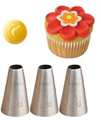 Macaron Piping Tip #12,3 Pcs Plain Decorating Tip for Macarons Filling,Swril,Ball,Dots,Figure Piping
