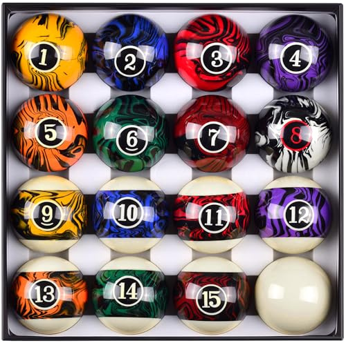 vonezone Billiard Balls 2-1/4-Inch Regulation Size Billiards Pool Ball Set 16 Balls Set,Pool Table Accessories