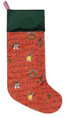 furn. Weihnachtsstrumpf aus Samt mit Weihnachtsstimmung, Mehrfarbig, 29 x 27cm