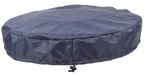 POPETPOP Reusable Oxford Cloth Drum Lid Cover Drawstring UV Resistant Outdoor Water Barrel Top Waterproof Protective Tank Cover 65x10cm Navy Blue