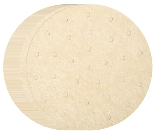 sourcing map 100pcs Air Fryer Liners 8 Inch Round Bamboo Steamer Liners with Holes Non-Stick Perforated Parchment Paper Sheets Disposable Steamer Paper for Air Fryers Steaming Basket, Brown