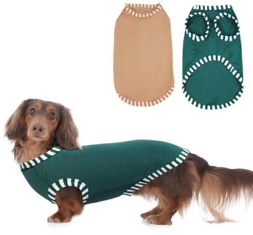2per Pack Sonnenschutz Hundeshirt, atmungsaktiv, Grün, Khaki, M