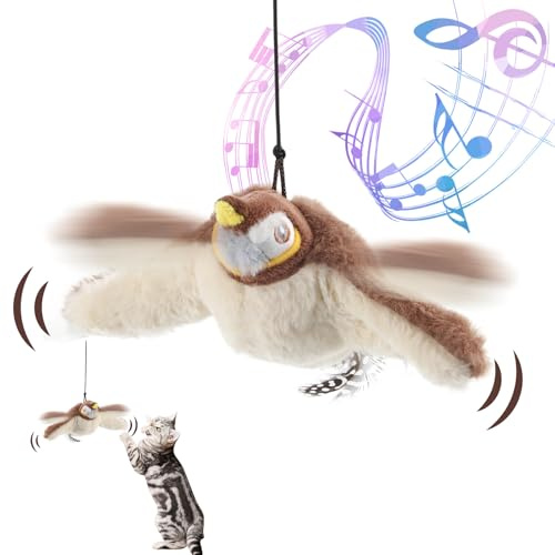 Hillylolly Katzenspielzeug Vogel Elektrisch, Katzenspielzeug Selbstbeschäftigung Vogel, Vogelspielzeug Für Katzen, Wiederaufladbar Flying Bird Cat Toy, Mit Katzenminze