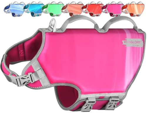 VIVAGLORY Hunde Schwimmweste Neoprene Hundeschwimmweste, XL, Windrosa | Verstellbar & Auftrieb for Hunde, Schwimmweste Hundeweste Schwimmen Rettungswesten zum Schwimmen