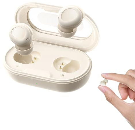 Cuffie intrauricolari wireless Bluetooth piccole, morbide, TWS, invisibili, per dormire, con cancellazione del rumore, per orecchie più piccole, per dormire lateralmente, auricolari wireless per