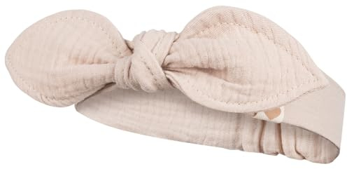 Smarilla Stirnband Kopftuch Sommermütze Babymütze Mädchenmütze Musselin, Farbe: Beige, Bekleidungsgröße: 38-40