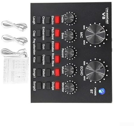 External V8 Sound Card Set with Advanced Technology Lightweight Design for Convenient Use in Broadcasting and Gaming