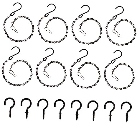 Toyvian 8piezas Cadena para Comedero De Pájaros Cadenas y Ganchos Colgantes para Bebederos De Pájaros Decoración para Macetas y Faroles Jardín