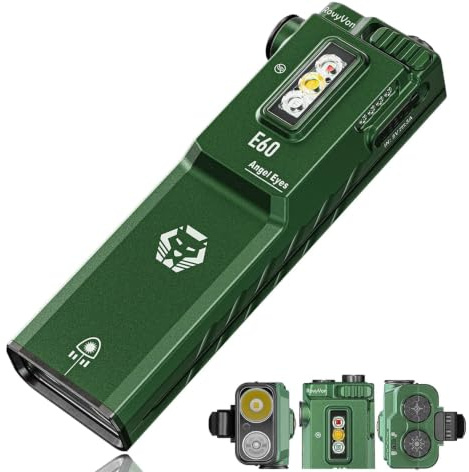 RovyVon E60 Lampe de poche plate EDC 3 en 1 Vert