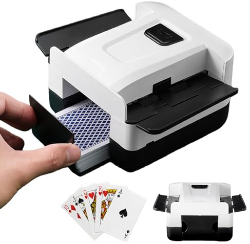 Behogan Kartenmischmaschine Elektrische, Automatischer Kartenmischer für 1–2 Decks, Elektrische Mischmaschine Karten mit 2000mAh Wiederaufladbarer, Auto Kompatibel mit Poker, UNO, Max 9,8x6,5cm