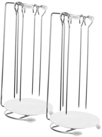 HOODANCOS Soporte para Parrilla Colgante de Barbacoa Acero Inoxidable 2 Piezas para Exteriores Practica Percha para Brochetas Plato Antigoteo Portátil Desmontable para Asados al Aire Libre