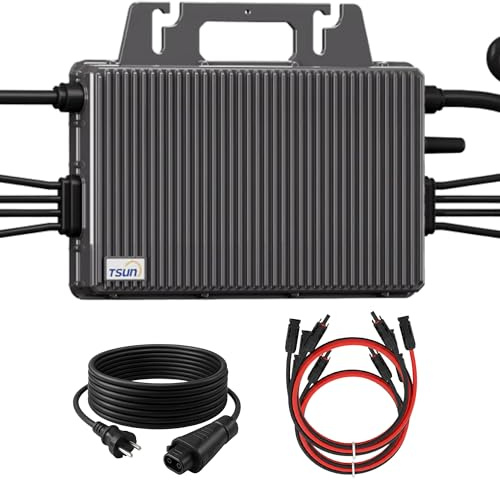 TSUN Mikro-Wechselrichter 2000W TSOL-MS2000 für Balkonkraftwerk, IP67 wetterfest, 4 MPPT, Bluetooth & WiFi, inkl. 5m Anschlusskabel & 4X 1 m Solar-Verlängerungen, Micro Inverter