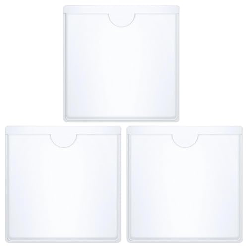 ApexPine 3 PCS Self-Adhesive Car Tax Disc & Parking Permit Holder for Car Windscreen, Clear Square PVC Badge Protector - Easy Stick-on Organiser for Permits and Tickets