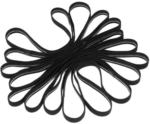 15 Piezas de Cinta Deportiva para el Cabello para Niños, Cinta Antideslizante para Mujeres, Bandas Elásticas de Silicona para Hombres para Gimnasio, Hockey, Fútbol, Tenis, Yoga y Correr (Negro)