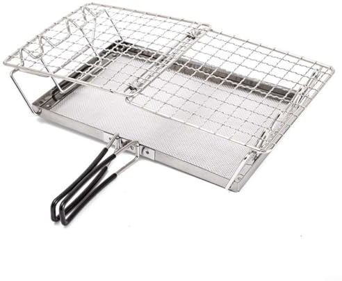 Trayne Grille-pain de camping pliable pour réchaud à gaz, chauffage rapide, grille à pain en plein air, design compact et peu encombrant en acier inoxydable pour barbecue de voyage