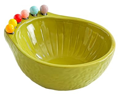 Frutero de cerámica con tenedores de acero inoxidable, cuenco decorativo para frutas, aperitivos, ensaladas y postres