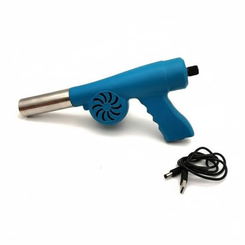 predolo Souffleur de Barbecue Électrique Débit Réglable Réglable Ventilateur de Barbecue à Piles Compact Dispositif Souffleur USB pour Campeurs, Camping