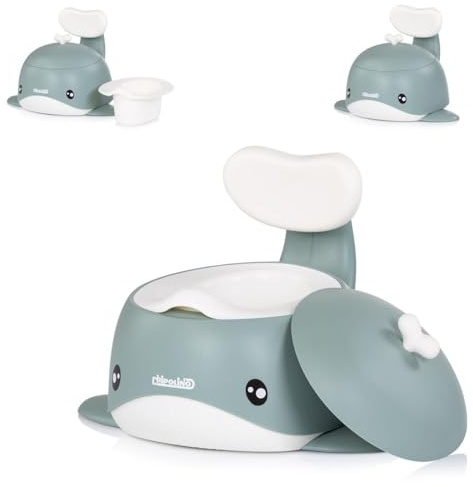 Chipolino Töpfchen Wal Innenbehälter Toilettentrainer Deckel Rückenlehne 15 kg grün