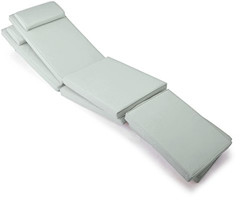 Nexos Trading DIVERO 2er Set Sitzauflage Stuhlkissen Sitzpolster für Gartenmöbel Steamer Deckchair Holzliege Liegestuhl – bequem hochwertig robust – grau