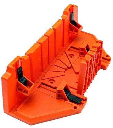 SGerste 0 / 22,5 / 45 / 90 Grad Holzwinkelsäge Spannsäge Gehrungskasten Sägen Schrank Koffer – Orange, 35,6 cm mit Klemme