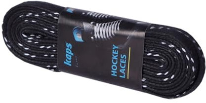 Kaps Profi-Schnürsenkel für Eishockey-Schlittschuhe | Gewachst | Auch für Inlineskates & Rollschuhe geeignet (274 cm – Schwarz)
