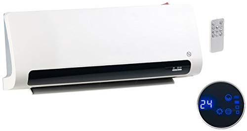 Carlo Milano Badezimmer Heizung: Keramik-Wandheizlüfter mit digitalem Thermostat, Oszillation, 2.200 W (Heizstrahler Bad, Schnellheizer, Ventilatoren)