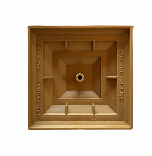 Pack of 15 Harvest Gold (Light Brown) Plastic Fence Post Caps to fit a 4 (100mm) Fence Post. UK Made, Rot Proof. (GT0050). Free UK Postage