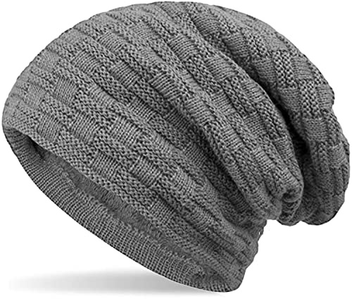 Hatstar Warme gefütterte Feinstrick Damen Beanie Mütze | Herren Mütze | mit Flecht Muster und sehr weichem Fleece Innenfutter | Unisex Wintermütze weich & warm